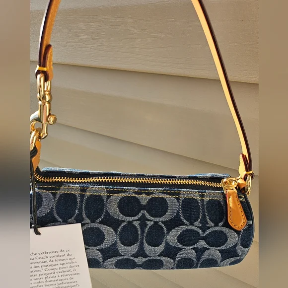 NWT Coach NOLITA DenimSignature Barrel Bag - Picture 5 of 12